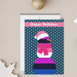 Carte de Noël Genderfluide snowman