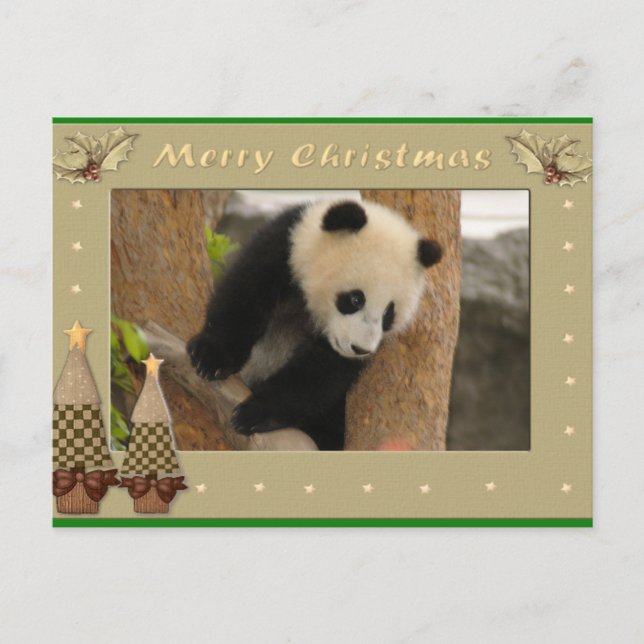 Carte de Noël Giant Panda Bear & Baby Panda (Devant)