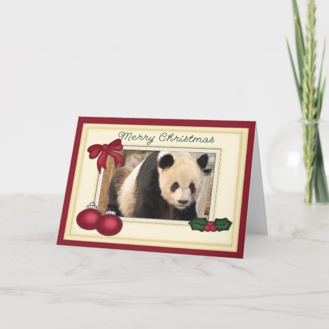 Carte de Noël Giant Panda Bear & Baby Panda (Devant)