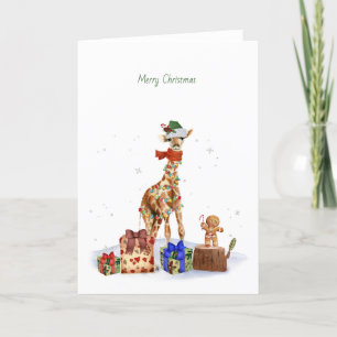 Carte de Noël Giraffe