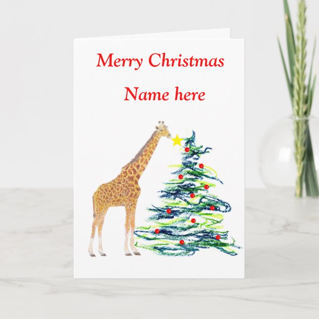 Carte de Noël Giraffe (Devant)
