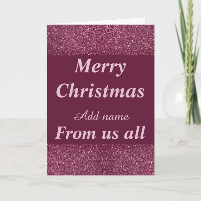 Carte de Noël glamour personnalisée de nous tous (Devant)