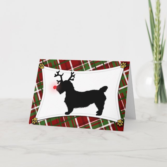 Carte de Noël Glen of Imaal Terrier Reindeer (Devant)