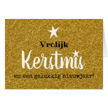 Carte de Noël glitte et glamour or