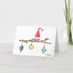 Carte de Noël Gnome, Twig et ornements