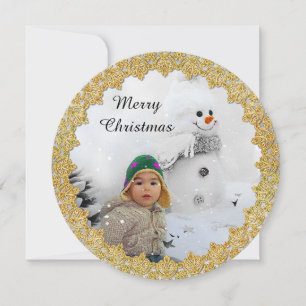 Carte de Noël Gold et Green Merry personnalisée