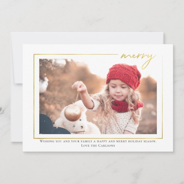 Carte de Noël Gold Joyer Script (Devant)