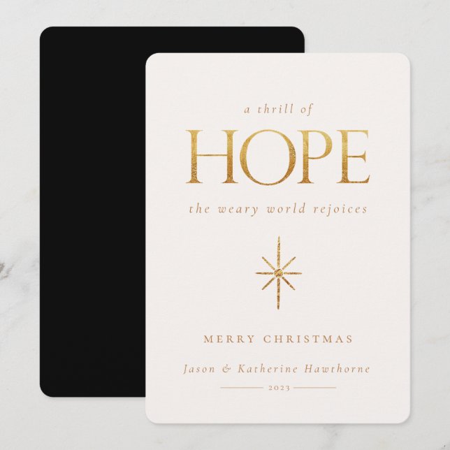 Carte de Noël Golden Hope (Devant / Derrière)