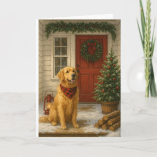 Carte de Noël Golden Retriever