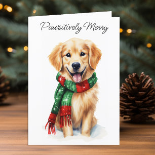 Carte de Noël Golden Retriever