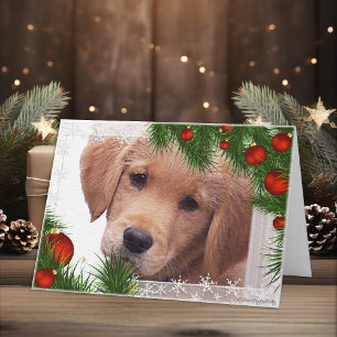 Carte de Noël Golden Retriever