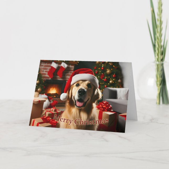 Carte de Noël Golden Retriever (Devant)