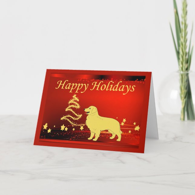 Carte de Noël Golden Retriever Stars2 (Devant)