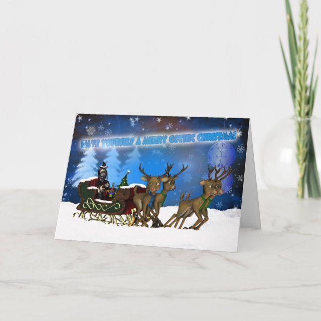 Carte de Noël gothique, H.I.P. Et Reindeer (Devant)