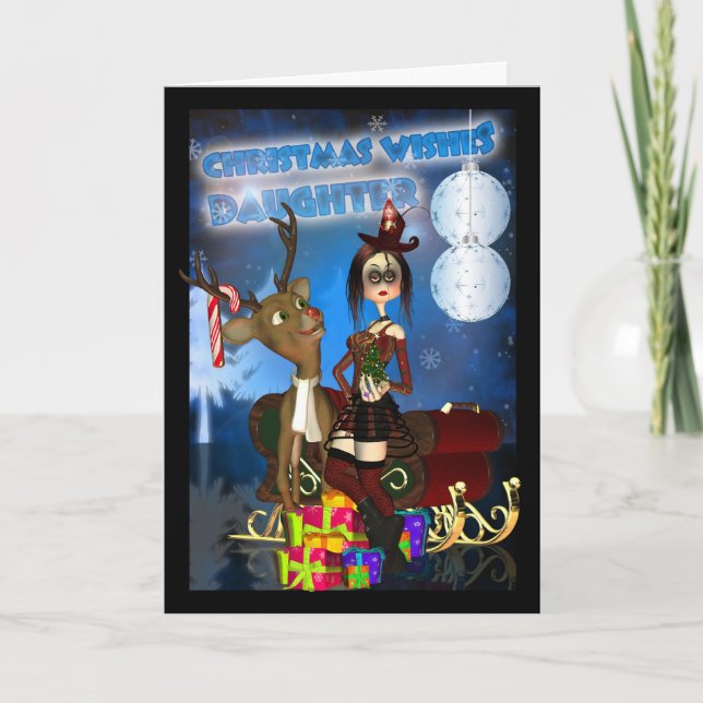 Carte de Noël gothique, H.I.P. Et Reindeer (Devant)