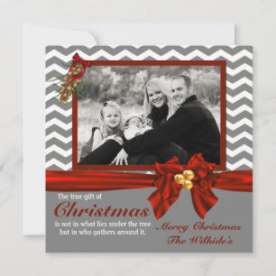 Carte de Noël Gray Chevron