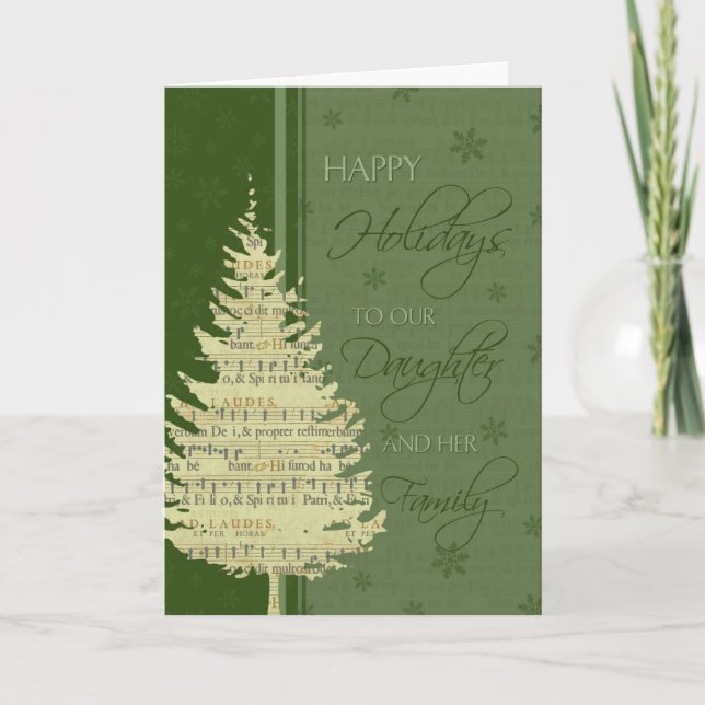 Carte de Noël Green Happy Holidays (Devant)