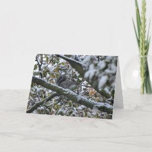 Carte de Noël grise d'écureuil