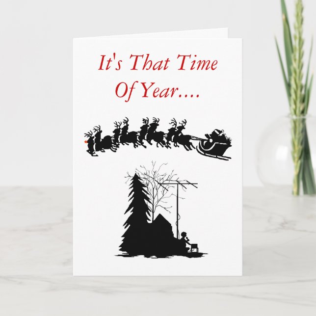 Carte de Noël Ham Radio - Silhouette Ver. 1 (Devant)