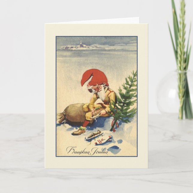 Carte de Noël Hauskaa Joulua vintage (Devant)