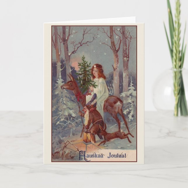 Carte de Noël Hauskaa Joulua vintage (Devant)