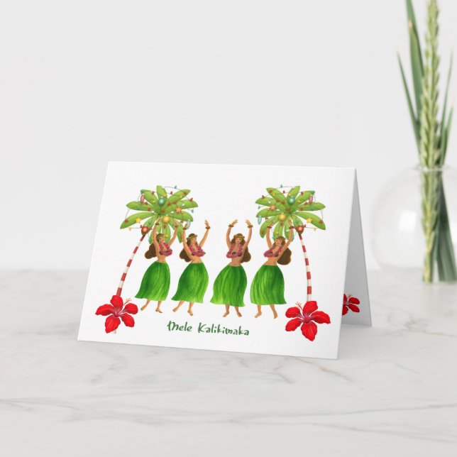 Carte de Noël Hawaïenne Mele Kalikimaka (Devant)