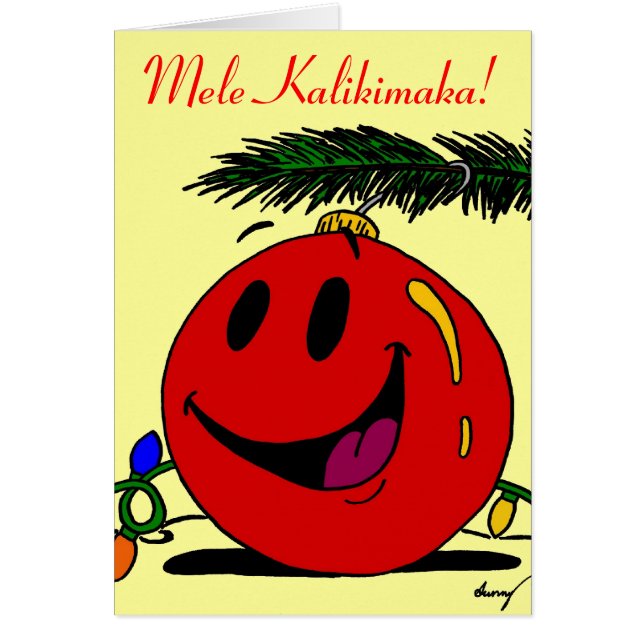 Carte de Noël Hawaïenne Mele Kalikimaka (Devant)
