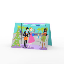 Carte de Noël hawaïenne rétro