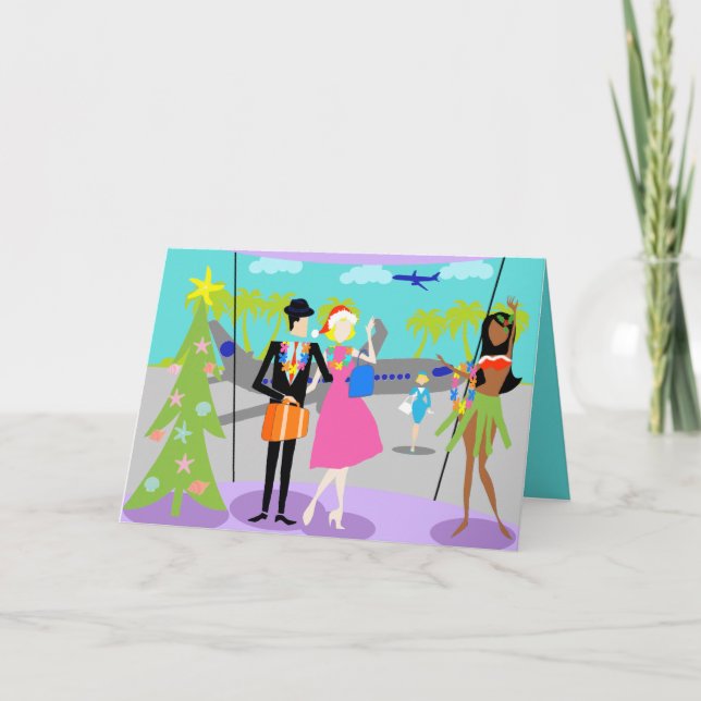 Carte de Noël hawaïenne rétro (Devant)