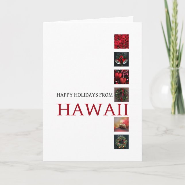 Carte de Noël Hawaii avec ornements (Devant)