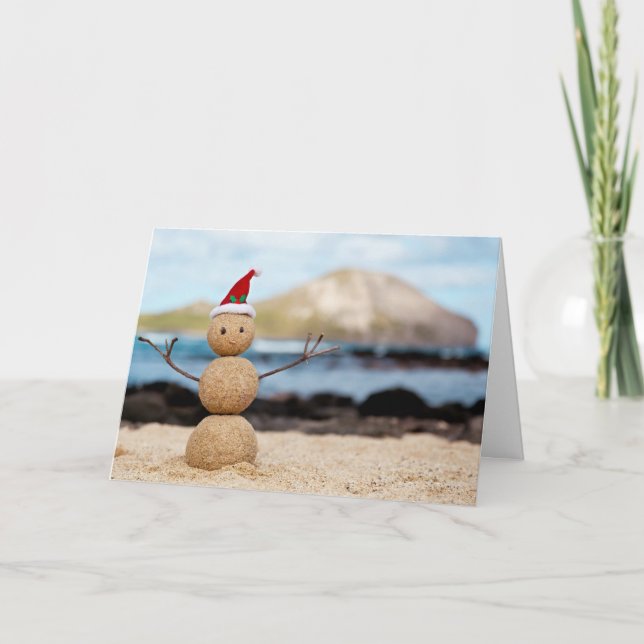 Carte de Noël Hawaii Snowman (Devant)