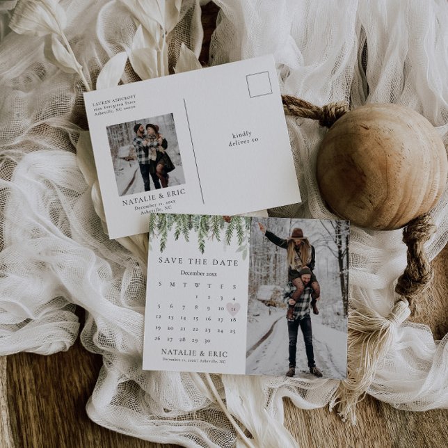 Carte de Noël Hiver Photo Enregistrer la Date (Créateur téléchargé)