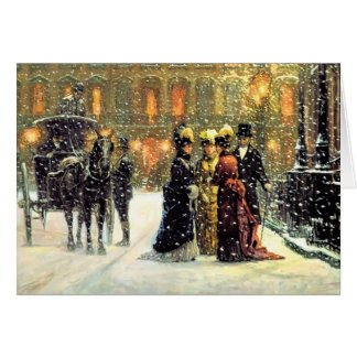 Carte de Noël Hiver vintage Parisien