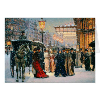 Carte de Noël Hiver vintage Parisien