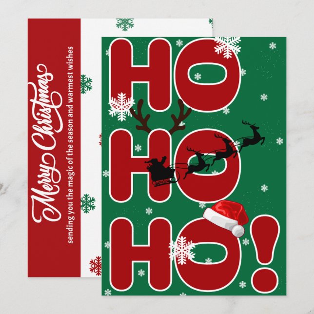 Carte de Noël Ho Ho Christmas (Devant / Derrière)