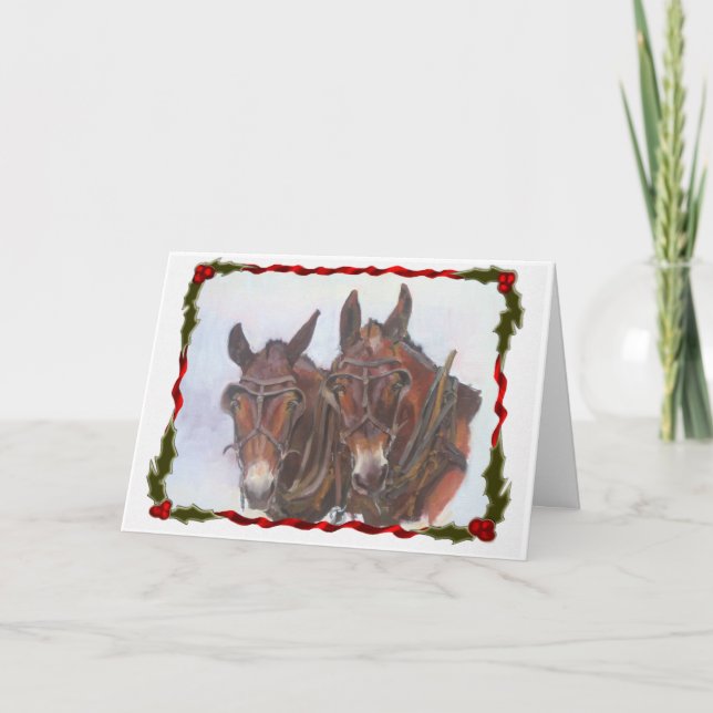 Carte de Noël Holiday Mules (Devant)