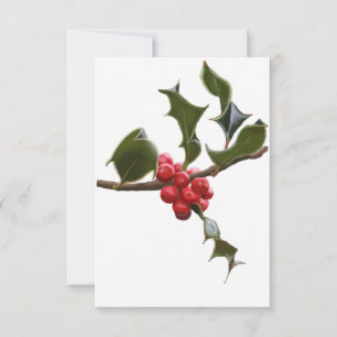 Carte de Noël Holly Berries