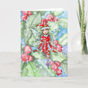 Carte de Noël Holly Fairy par Molly Harrison