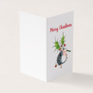 Carte de Noël Holly Hedgehog