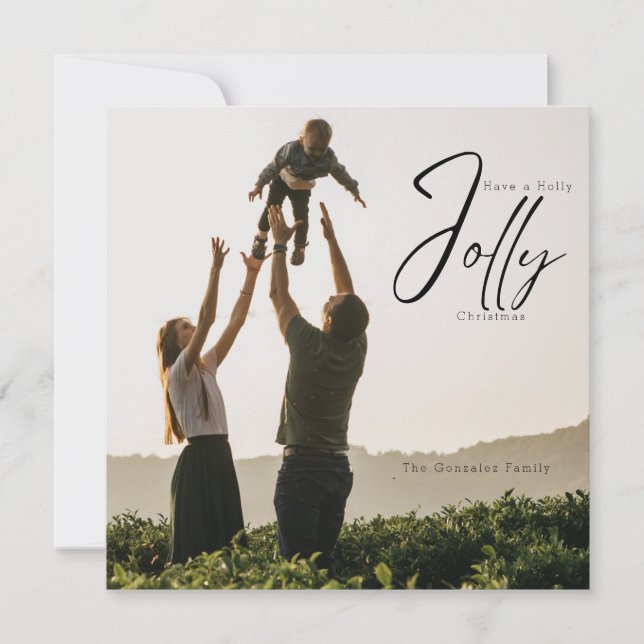 Carte de Noël Holly Jolly (Devant)