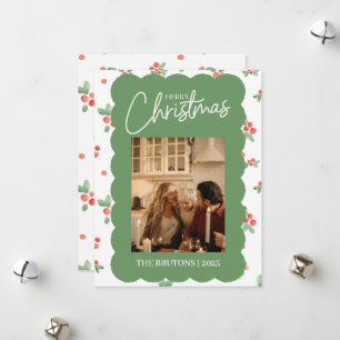 Carte de Noël Holly Scallop