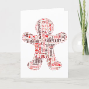 Carte de Noël homme en pain d'épices.