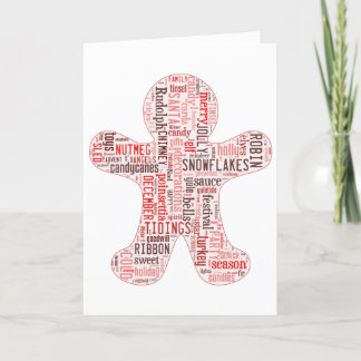 Carte de Noël homme en pain d'épices.