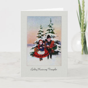 Carte de Noël hongroise vintage