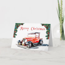 Carte de Noël Hot Rod