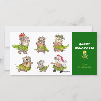 Carte de Noël Hula Hamsters