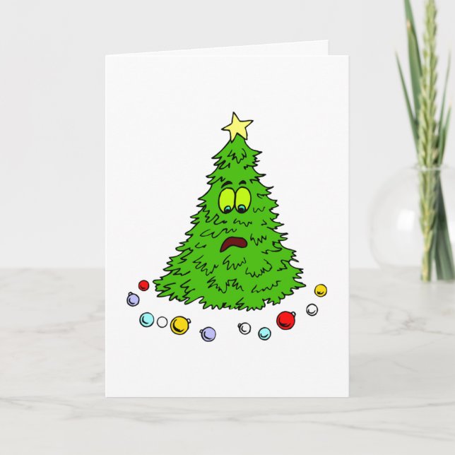 Carte de Noël humoristique de saison avec arbre de (Devant)