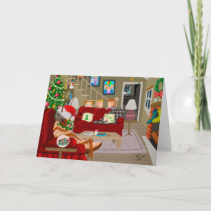 Carte de Noël Humourante Surprise Père Noël