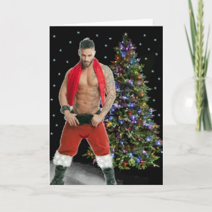 Carte de Noël Hunk Buff Père Noël