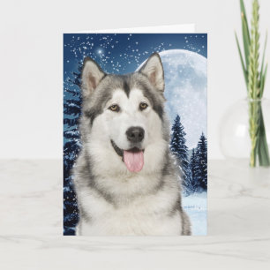 Carte de Noël Husky
